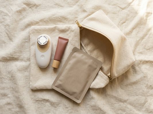 Trousse de voyage beauté Soveya avec appareil LED et tatouage lèvres peel-off